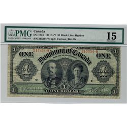 1911 $1 DC-18d-i #215354-W, PMG CH F15.Catalogue Value:  270