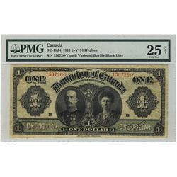 1911 $1 DC-18d-i.  #156726Y  PMG VF25 Net.  Foreign substance.Catalogue Value:  450