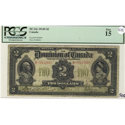 1914 $2 DC-22c N-903098, PCGS  F-15.Catalogue Value:  500