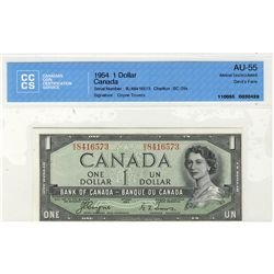 1954 $1 BC-29a #841573 CCCS AU55.  Sharp and clean.Catalogue Value:  110