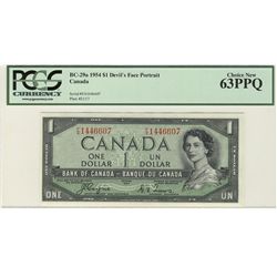 1954 $1 BC-29a #FA1446607 PCGS CH UNC63PPQ.Catalogue Value:  175