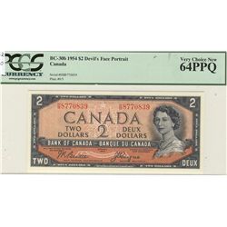 1954 $2 BC-30b Devils Face #HB8770839 PCGS Choice UNC64.Catalogue Value:  400