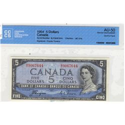 1954 $5  BC-31a #:B/C9067644 CCCS AU-50.Catalogue Value:  235