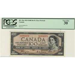 1954 $100 BC-35a #AJ0384370 PCGS VF30.Catalogue Value:  210