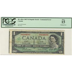 1967 $1 BC-45b-i Error Offset #FP9244680 PCGS F15.  Cutting error.Catalogue Value:  200