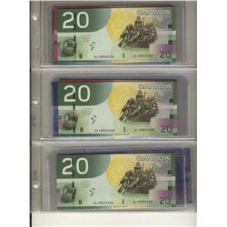 2001 $5 BC-62a(2),  $10 BC-63a, 2005 $10 BC-68a(2), 2007 $20 BC-64a(3) & 2004 $50 BC-65a(2).  Lot of