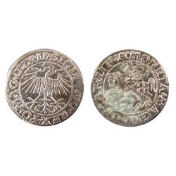 Poland; 1549 1/2 Grossus,  Sigismund II Augustus .  Brilliant well defined VF issue.Catalogue Value: