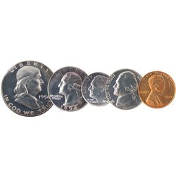 US 1954 Proof Like Box set.  Comes in original box with each coin in individual pliofilm.Catalogue V