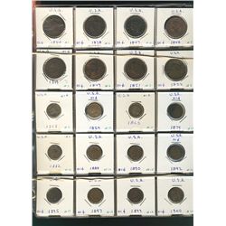 US Decimal collection.  Includes Lg Cents 1834-1853(8), Sml 1585-1949(19), 1868, 1873 5¢, 1835, 1914
