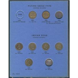 US Cent Collection.  Includes 2 Blue Whitman holders, 1856-1909(32) & 1941-(93).  No key issues, Goo