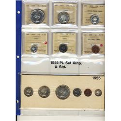 RCM, 1955 Arnprior Proof Like set. All coins ICCS graded PL66 with exception of 25¢ PL67 UHC. Comes 