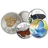 RCM Lot; Proof Silver 50¢ butterfly Series 2004 Clouded Sulphur, Tiger Swallowtail, 2005, Monarch, F