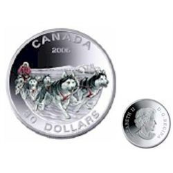 RCM Lot;  2006 $30 Proof Silver Dog Sled Team.  Original packaging.Catalogue Value:  200