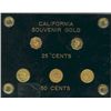 Image 1 : US California Gold Souvenir Set.  Comes in Capital holder and includes 2 x 1853 25¢, 1852 50¢(2) & 1