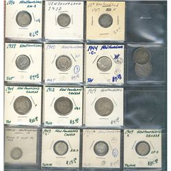 Maritime Coinag Lot.  Includes PEI 1871 1¢, N.B. 1861 1¢, Nfld Cents 1936, 1938, 1940, 5¢ 1880, 1896