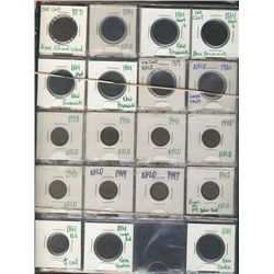 Maritime Decimal Lot.  Includes Pei 1871 1¢, N.B. 1861, 1864(3) 1¢, N.S. 1861 ½¢, 1861, 1864 1¢, Nfl