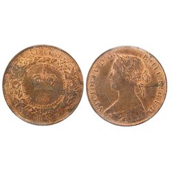 N.B. 1861 1¢ ICCS MS63RB. Attractive example with strong lustre.Catalogue Value:  500