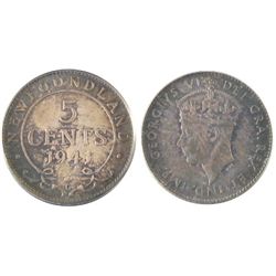 Nfld, 1941c 5¢ PCGS MS66. Nicely toned.Catalogue Value:  1000