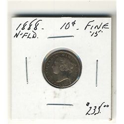 Nfld 1888 10¢ F15. .Catalogue Value:  235