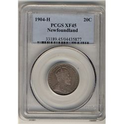Nfld 1904H 20¢ PCGS XF45.Catalogue Value:  650