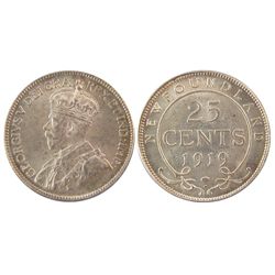 Nfld 1919c 25¢ PCGS MS62.  Sharp lustre.Catalogue Value:  900
