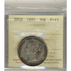 Nfld 1885 50¢ ICCS F15.Catalogue Value:  165