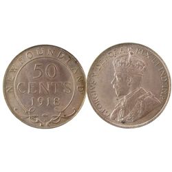 Nfld 1918C 50¢ CCCS MS64, lightly toned.  A nice example.Catalogue Value:  1000