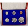 Image 1 : Specimen set, 1937 Matte set with original red box.  Silver coins are mostly brilliant and quite att