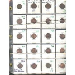 Canadian Decimal Lot.  Includes 1947-1979 1¢(39), 1925-1996 5¢(15), 1968-2010 10¢(8), 1970-1999 25¢(