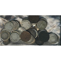 Canadian decimal lot.  Interesting lot of 1895 1¢(7) along with a mix of Victorian to Geo 5¢ to 25¢ 