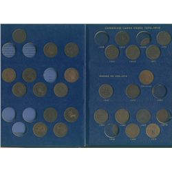 1858 to 1920 1¢ Partial Set.  Comes in old blue Whitman holder.  Includes 37 pcs with only 1858 & 19