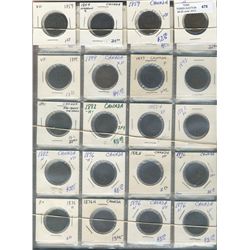 1859 to 1943 1¢ Lot.  Comes in 2x2 (20 Pkt pages).  Includes 24 Vic, 10 Edw, 71 Geo V Lg, 7 Geo V Sm