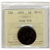 Image 1 : 1859 1¢ Wide 9/8 ICCS EF45.Catalogue Value:  215