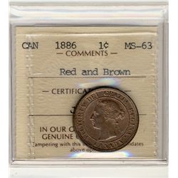 1886 1¢ ICCS MS63RB.  PQ for grade and colour.Catalogue Value:  350