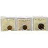 Image 1 : 1887 1¢ & 1936 AU55 along with 1925 EF45.  Lot of 3 ICCS coins.Catalogue Value:  135