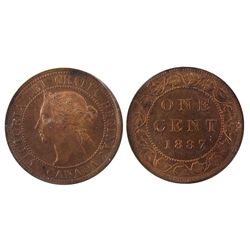 1887 1¢ Red ICCS MS-64.Catalogue Value:  550