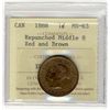 Image 1 : 1888 1¢ Repunch Mdl 8 ICCS MS63RB.Catalogue Value:  160