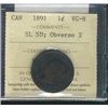Image 1 : 1891 1¢ Obv 2 SL SD ICCS VG8.Catalogue Value:  125