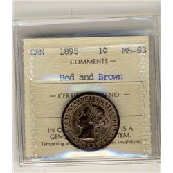 1895 1¢ ICCS MS63RB.Catalogue Value:  200