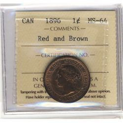 1896 1¢ ICCS MS64RB.Catalogue Value:  300