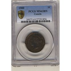 1900 1¢ PCGS MS63BN.Catalogue Value:  350
