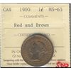 Image 1 : 1900 1¢ ICCS MS-63 Red and Brown.Catalogue Value:  475