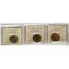 Image 1 : 1903 1¢, 1912 & 1918 ICCS MS63RB.  Lot of 3 coins.Catalogue Value:  160