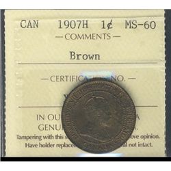 1907H 1¢ ICCS MS60BN.Catalogue Value:  200