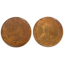 1909 1¢ ICCS MS65RD.  80% red with hint of green tones and sublime fields.Catalogue Value:  1075