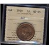Image 1 : 1919 1¢ ICCS MS65RD. 75% red with lustre.Catalogue Value:  400