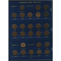 1920 to 1960 1¢ Lot. Complete collection comes in old blue Whitman holder Canadian Small Cents.  VG 