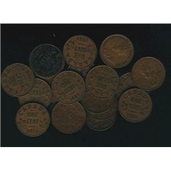 1922(2) 1¢, 1924(4), 1926(8) & 1930(5).  Small lot of better date cents VG to VF.Catalogue Value:  1