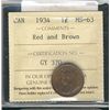 Image 1 : 1934 1¢ ICCS MS63RB.  Wine red issue.Catalogue Value:  75