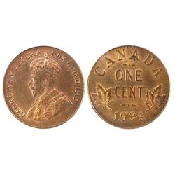 1934 1¢ PCGS MS65RB. Superb issue 80% red and lustrous.Catalogue Value:  150